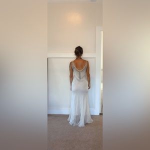 vintage runway hand beaded silk wedding dress